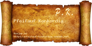 Pfeifauf Konkordia névjegykártya